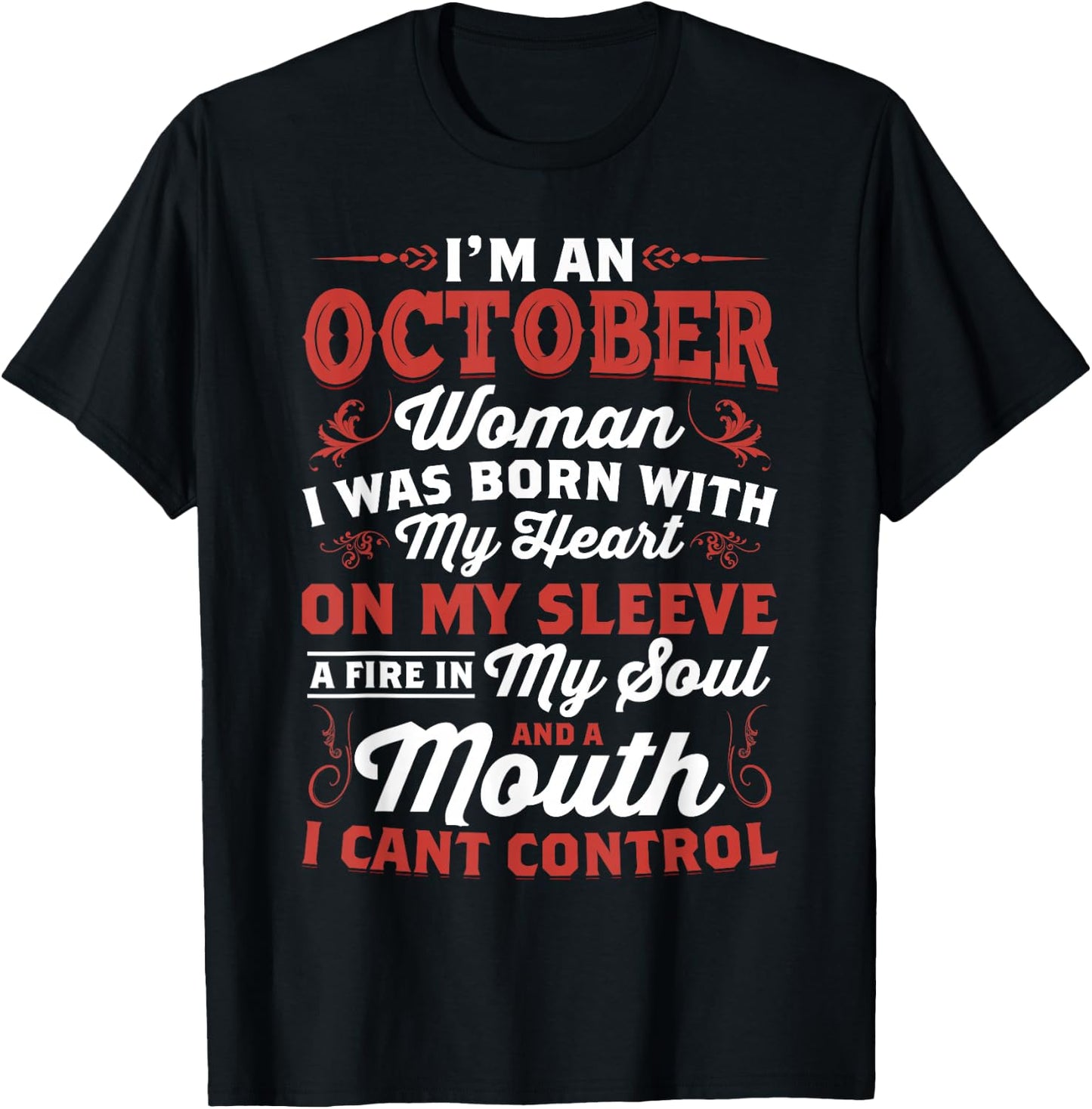I'm an October Women Queen Born in October T-Shirt - T-Shirt | Black