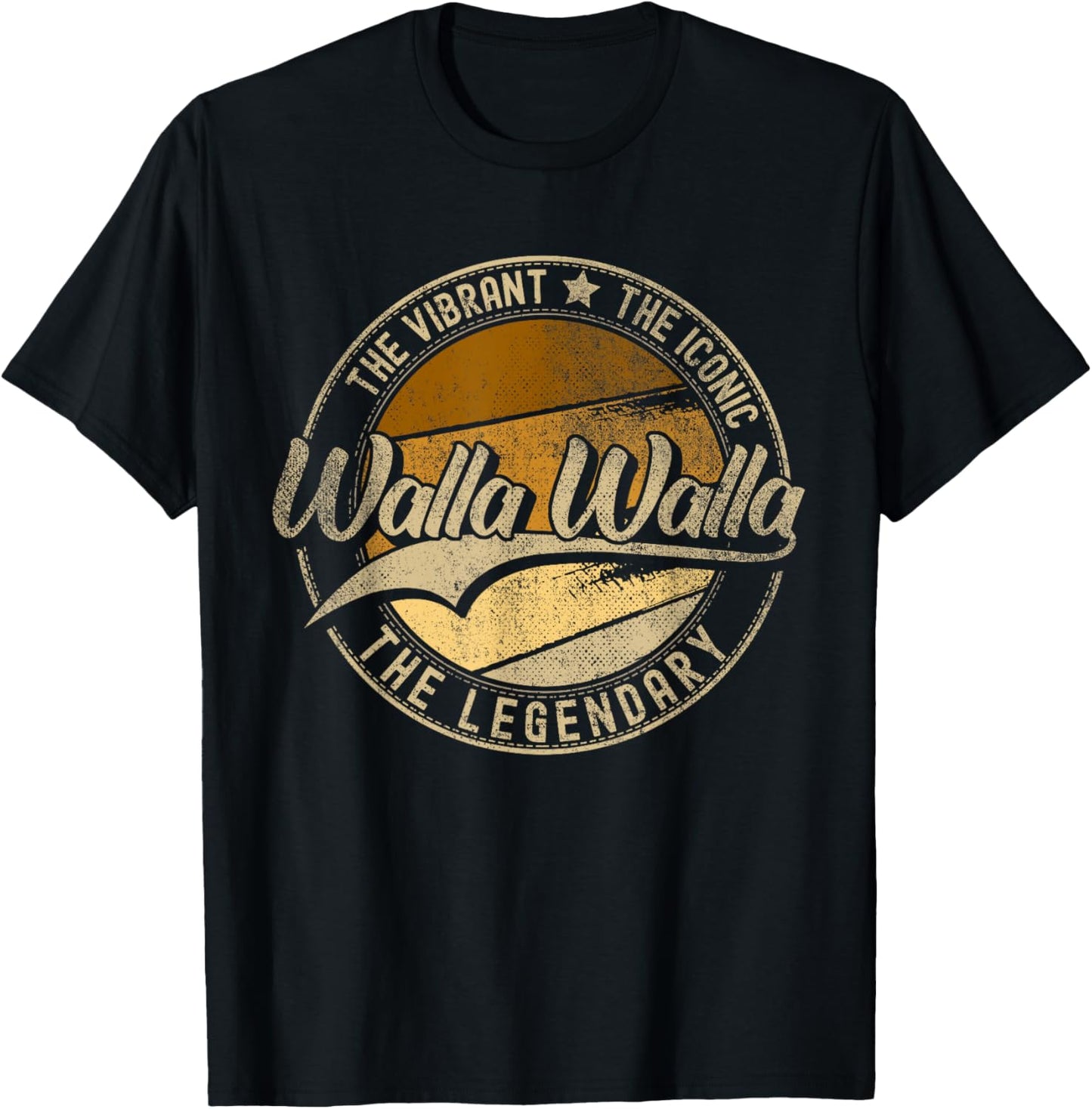 Walla Walla WA | Washington | Vintage Distressed T-Shirt - T-Shirt | Black