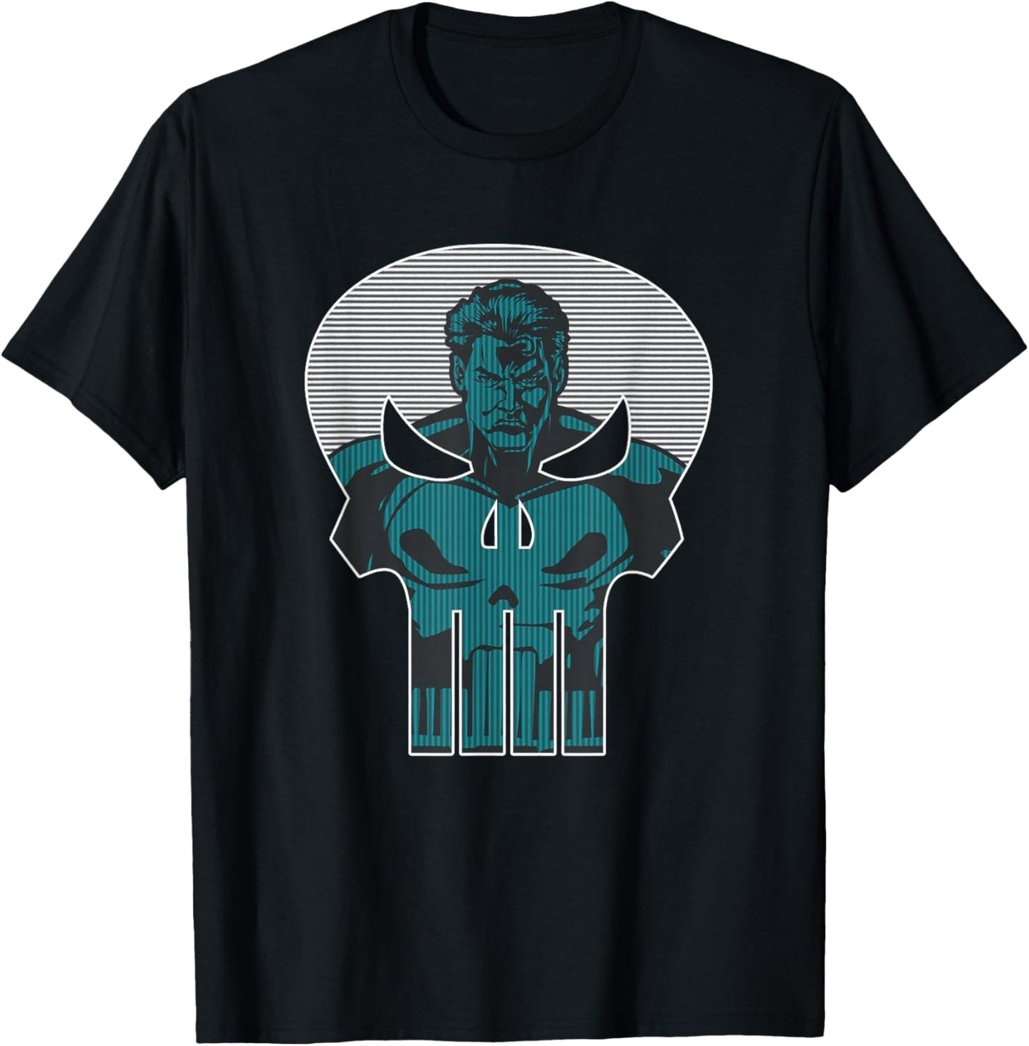 Marvel Punisher Frank Castle Serious Look Skull Logo T-Shirt - T-Shirt | Black
