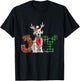 Joy Christmas Lights Dalmatian Dog Santa Hat Pajama T-Shirt - T-Shirt | Black