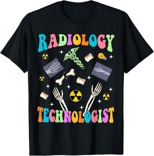 Retro Groovy Radiology Technologist X-Ray Tech Radiologic T-Shirt - T-Shirt | Black