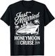 Just Married Honeymoon Cruise 2026 Tropical Bride Groom T-Shirt - T-Shirt | Black