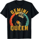 Gemini Queen Afro Black Women Vintage Zodiac Birthday T-Shirt - T-Shirt | Black