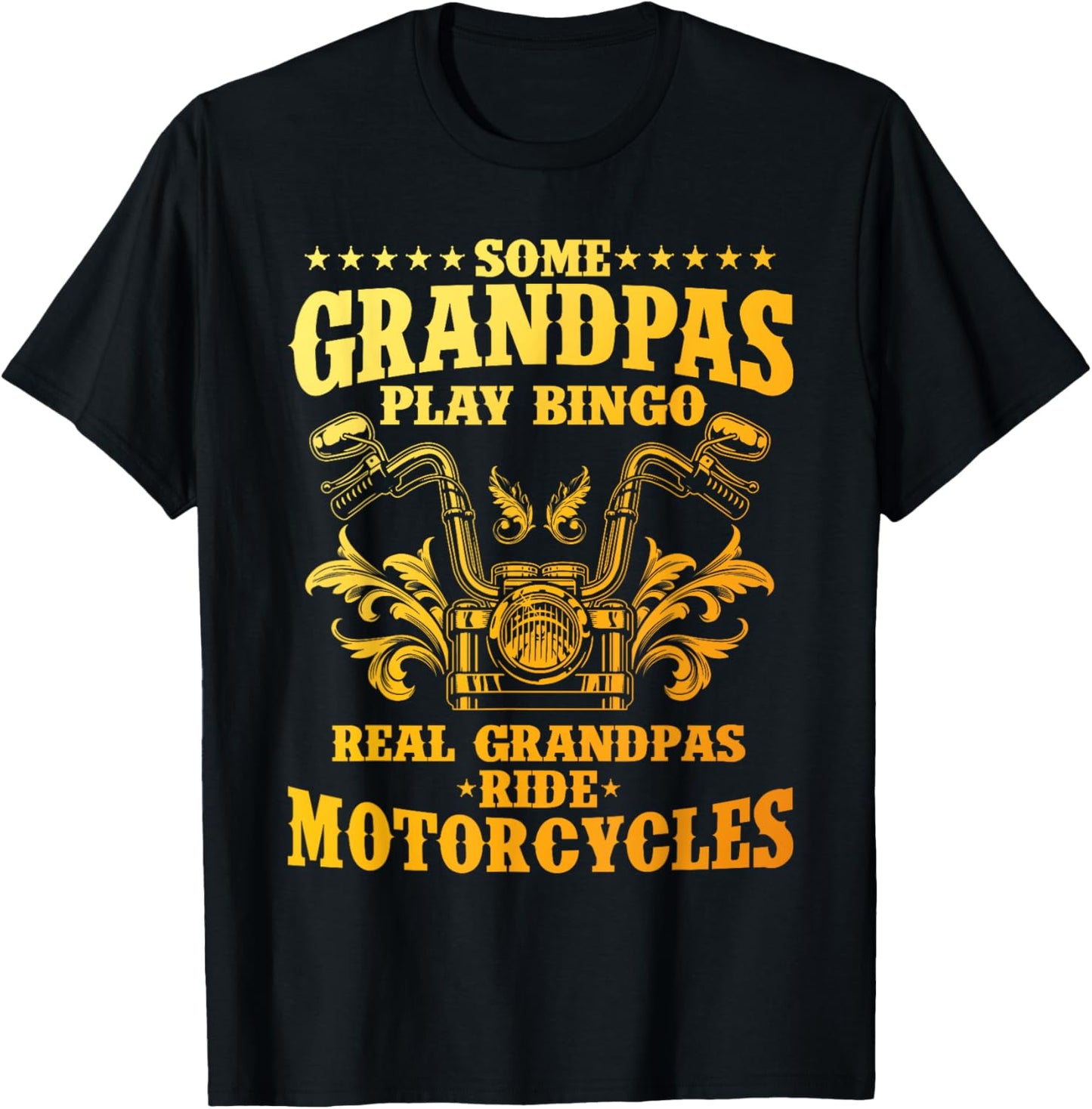 Cool Grandpa Motorcycle Design Biker Motorbike Lover T-Shirt - T-Shirt | Black