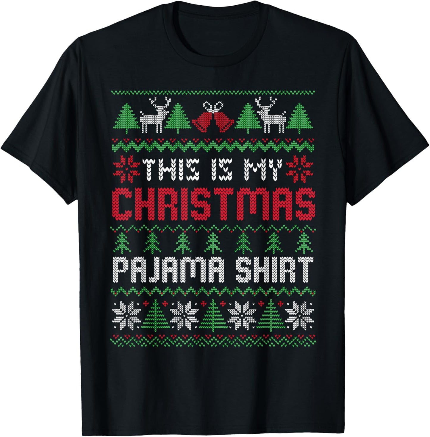 This Is My Christmas Pajama Shirt Lights Family Matching Kid T-Shirt - T-Shirt | Black