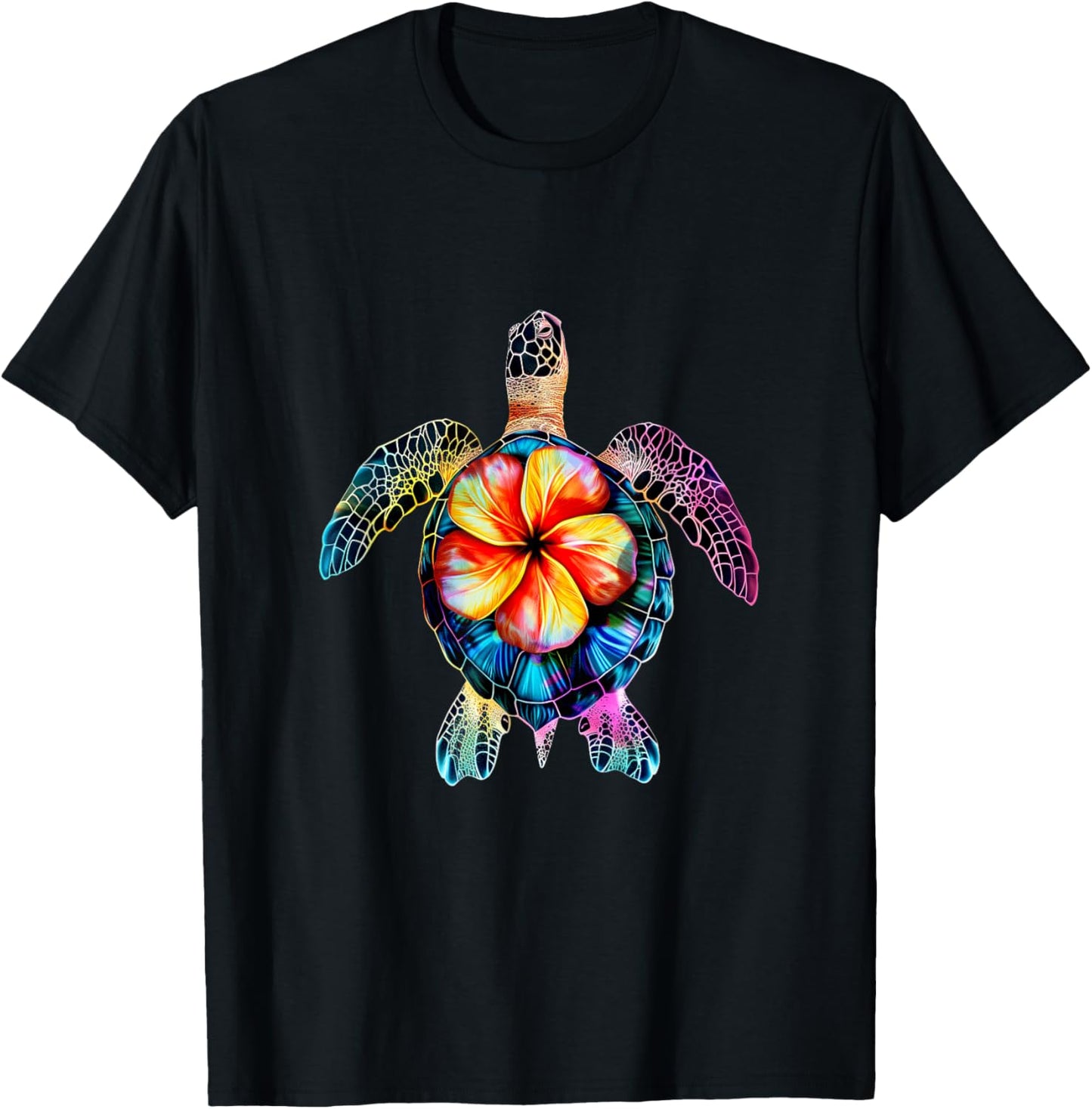 Hawaiian Tie Dye Sea Turtle Hawaii Girl T-Shirt - T-Shirt | Black