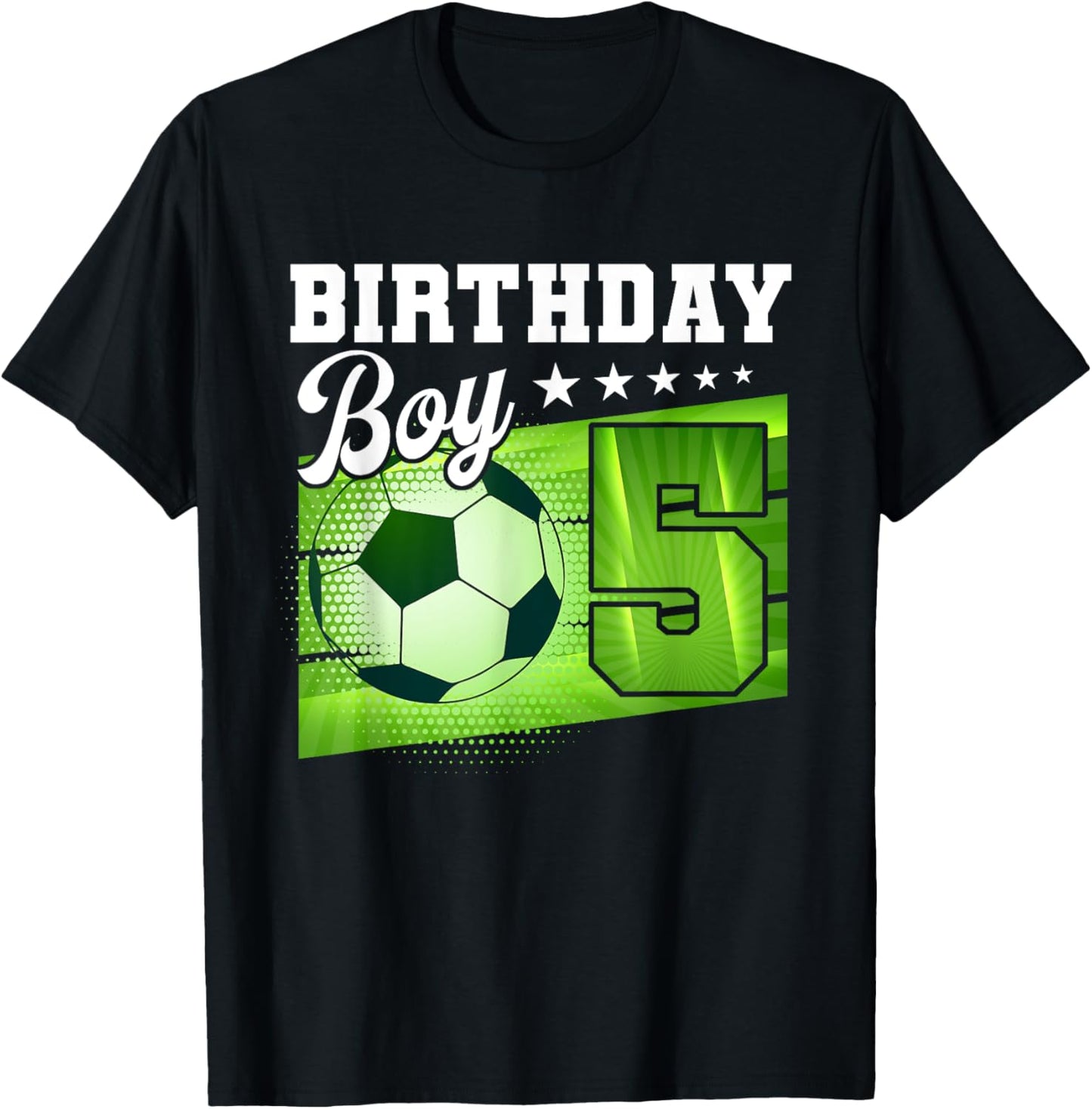 Birthday Boy 5 Soccer Its My 5th Birthday Boys Soccer T-Shirt - T-Shirt | Black