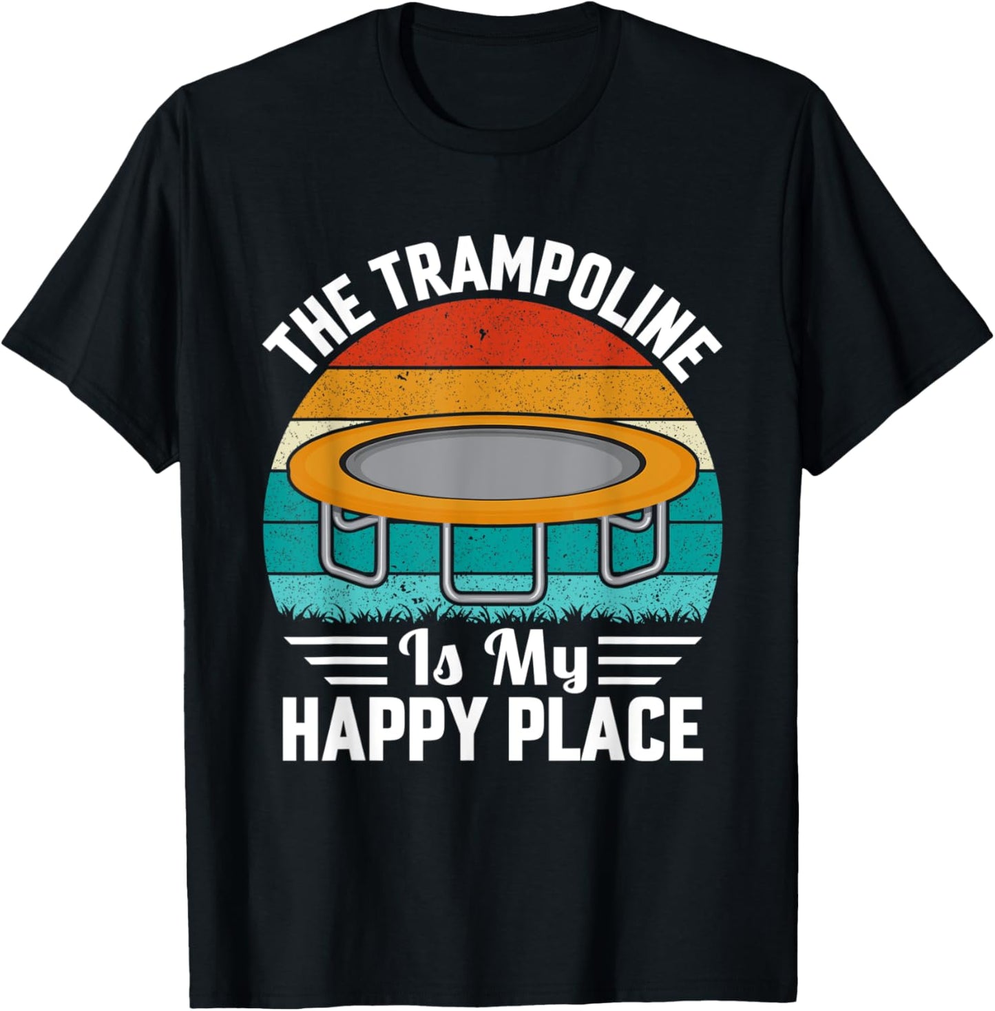 The Trampoline is my Happy Place T-Shirt - T-Shirt | Black