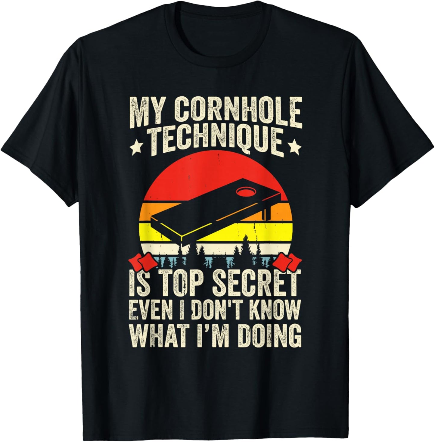 Funny Toss Game Cornhole T-Shirt - T-Shirt | Black