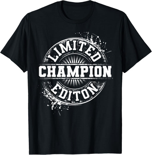 CHAMPION Funny Surname Family Tree Birthday Reunion Gift T-Shirt - T-Shirt | Black