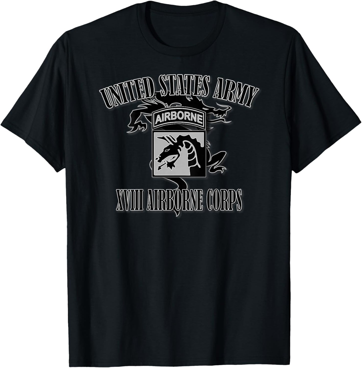 XVIII Airborne Corps (Back Design) T-Shirt - T-Shirt | Black