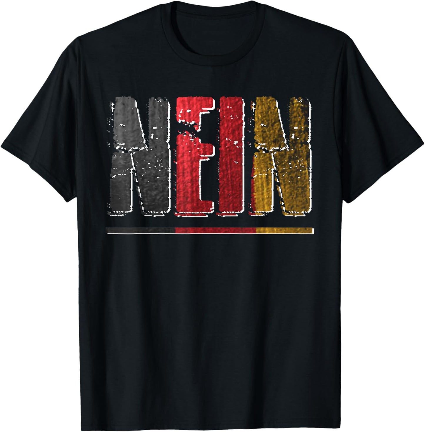 Nein Funny German No Word Saying Vintage Gift T-Shirt - T-Shirt | Black