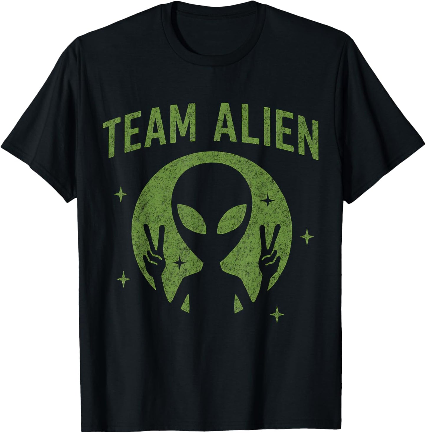 Team Alien Peace Funny Ufo Space Women Kids Youth Men T-Shirt - T-Shirt | Black