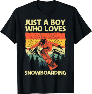 Cool Snowboarding Design For Boys Kids Snowboard Snowboarder T-Shirt - T-Shirt | Black