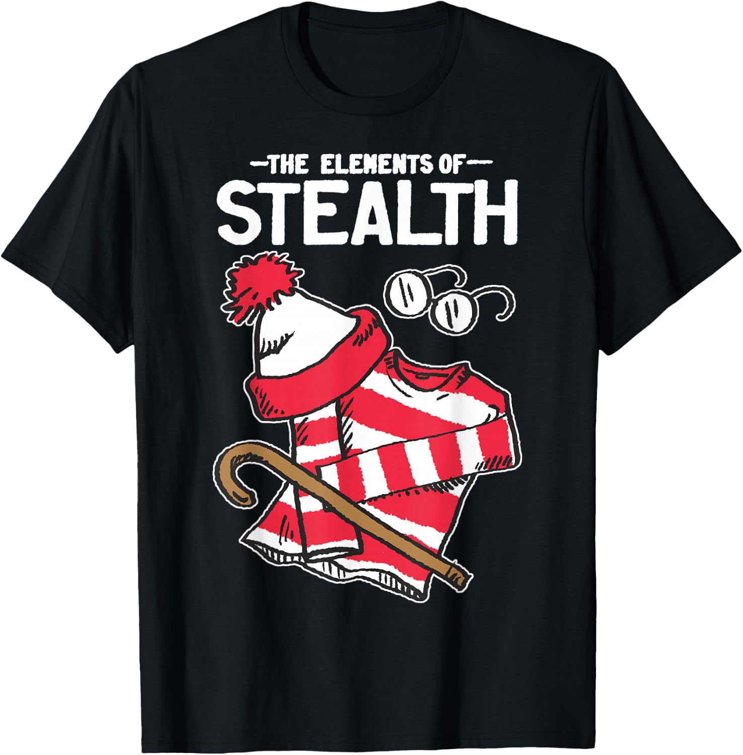 Where's Waldo Elements of Stealth Outfit Graphic T-Shirt - T-Shirt | Black