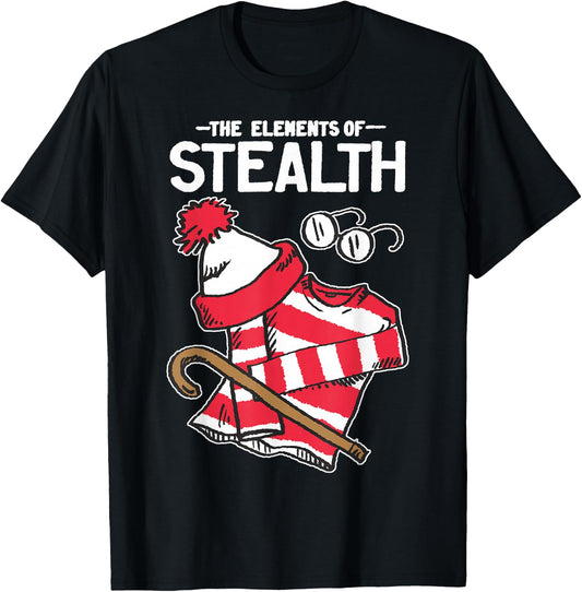 Where's Waldo Elements of Stealth Outfit Graphic T-Shirt - T-Shirt | Black