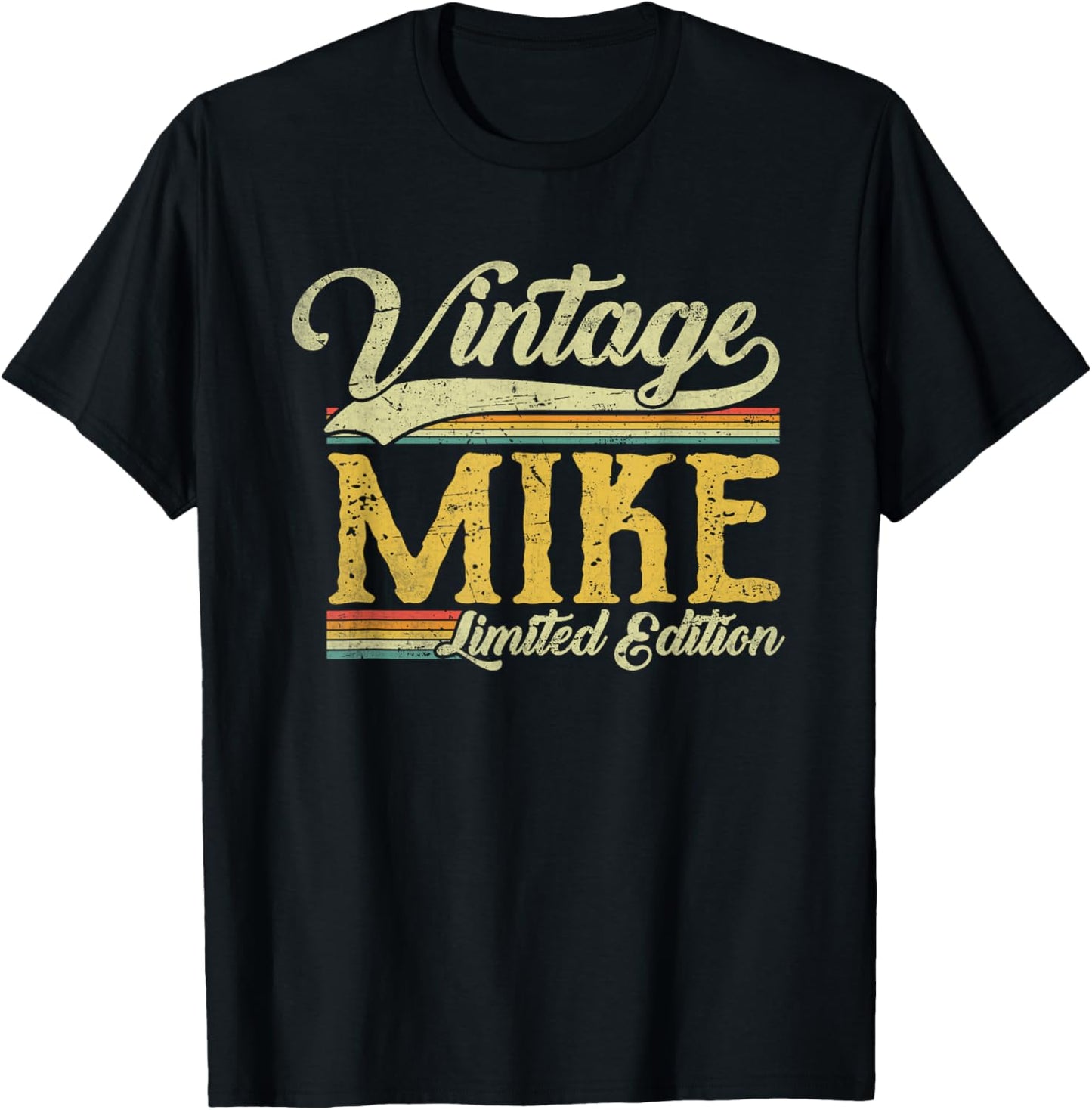 Vintage Mike Name Saying Funny Mike T-Shirt - T-Shirt | Black