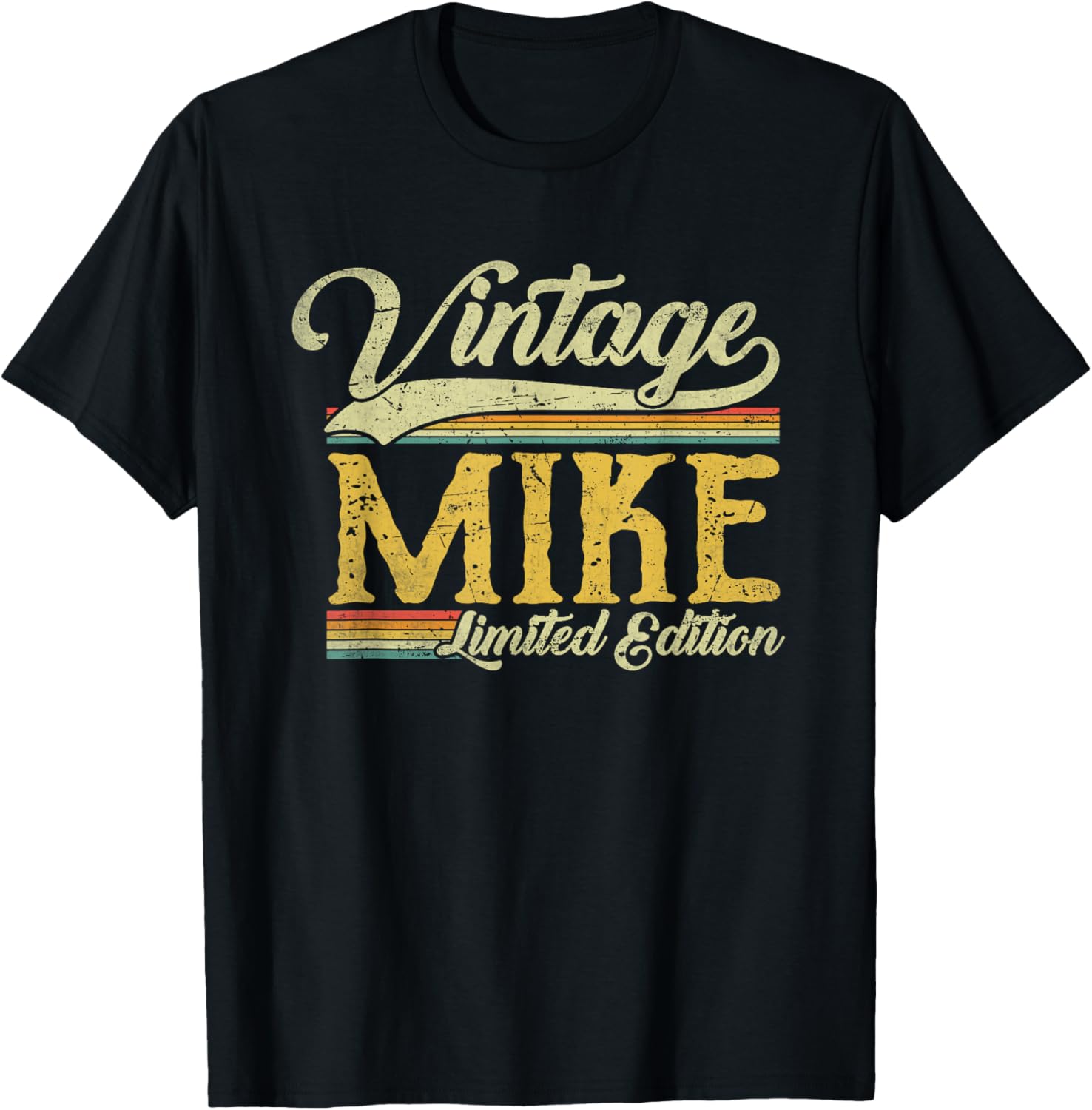 Vintage Mike Name Saying Funny Mike T-Shirt - T-Shirt | Black