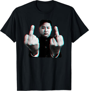Kim Jong Boom -Adults Black Cartoon Modern Casual T-Shirt - T-Shirt | Black