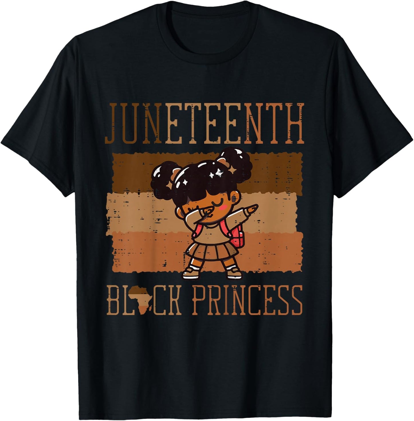 Kids Juneteenth Black Princess Black African June 19th Girls Kids T-Shirt - T-Shirt | Black