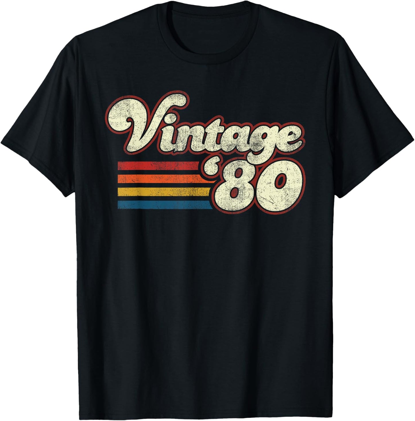 Vintage 1980 Birthday T-Shirt - T-Shirt | Black