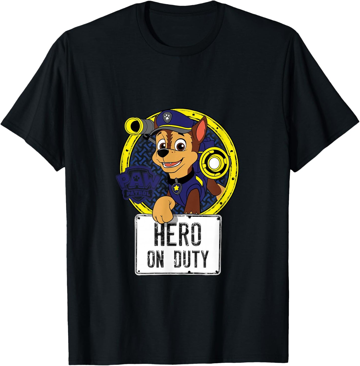 Paw Patrol Hero On Duty Police Pup Chase T-Shirt - T-Shirt | Black