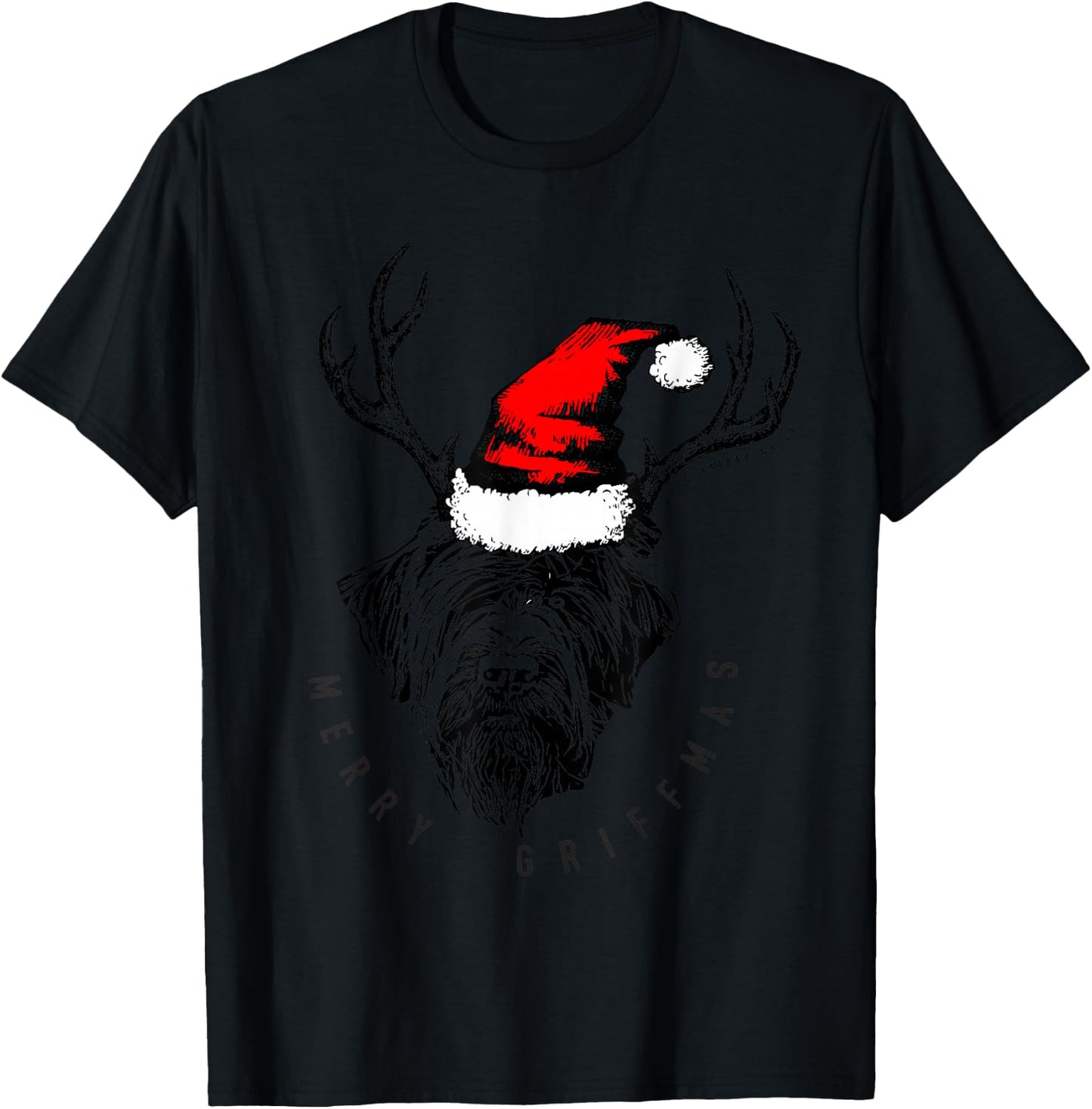 Wire Haired Pointing Griffon Griffmas T-Shirt - T-Shirt | Black