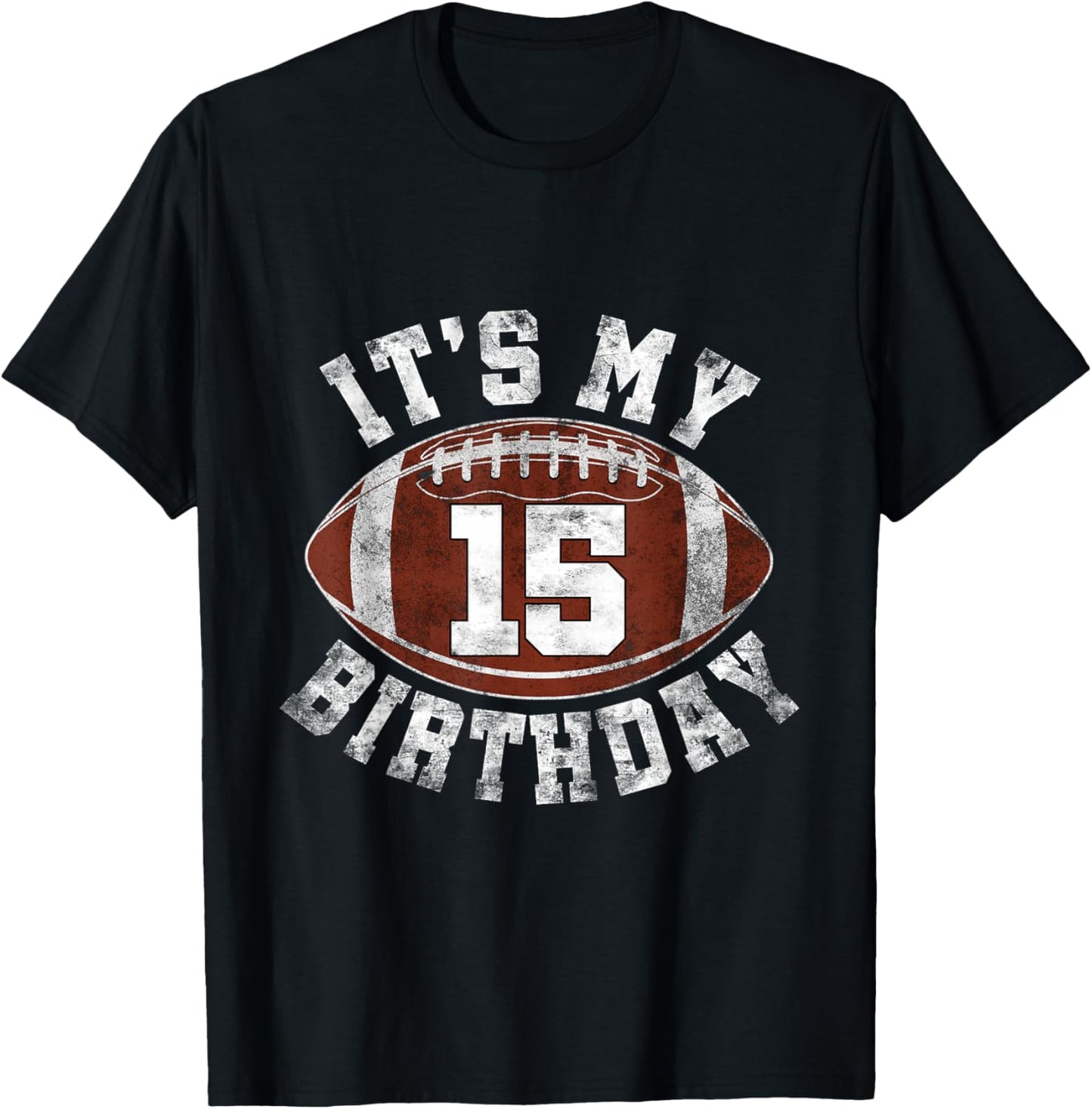 It's My 15th Birthday Boy 15 Year Old Gifts Football Player T-Shirt - T-Shirt | Black