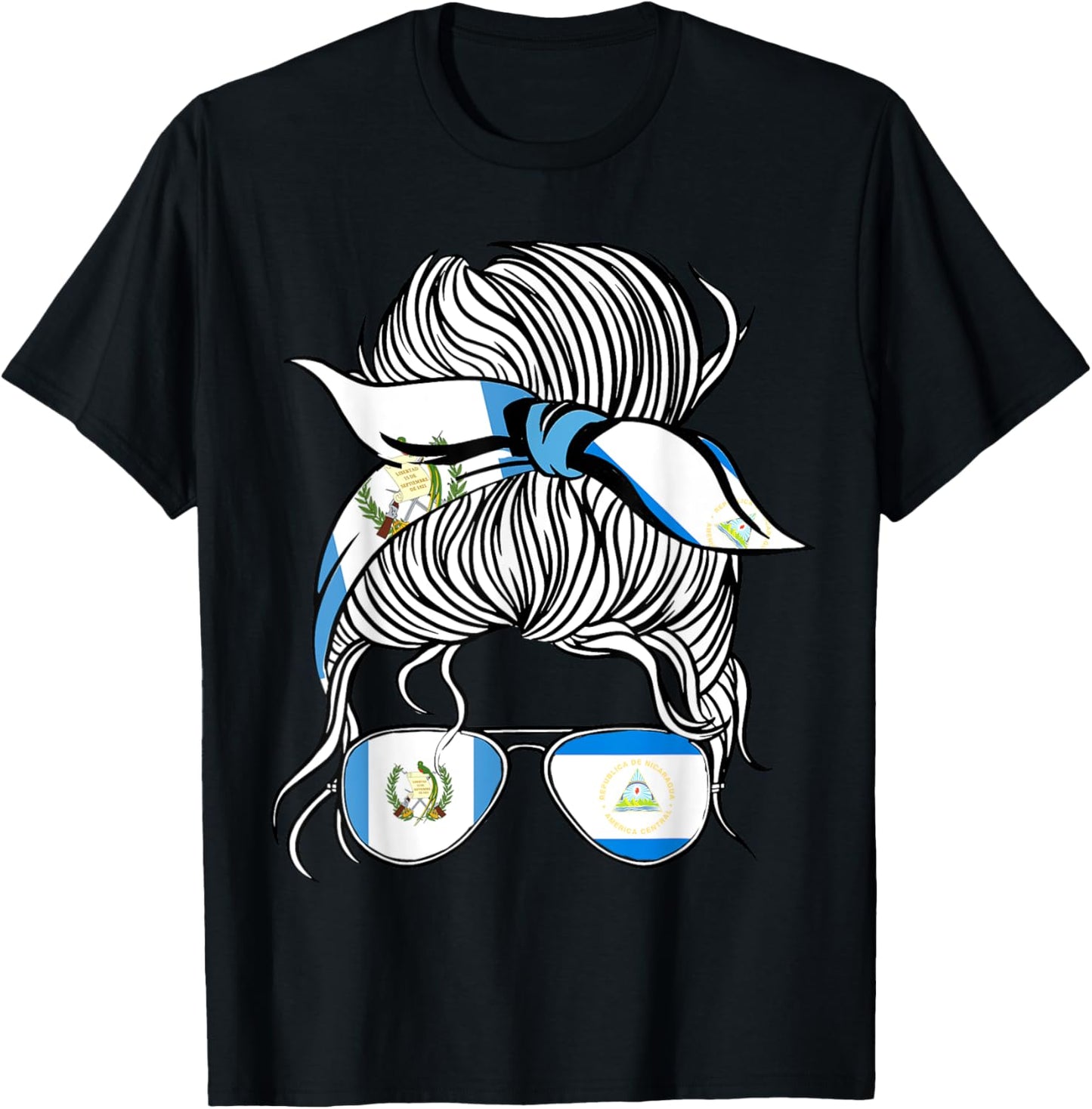 Guatemala Flag Nicaragua Grown Women Girl Country T-Shirt - T-Shirt | Black