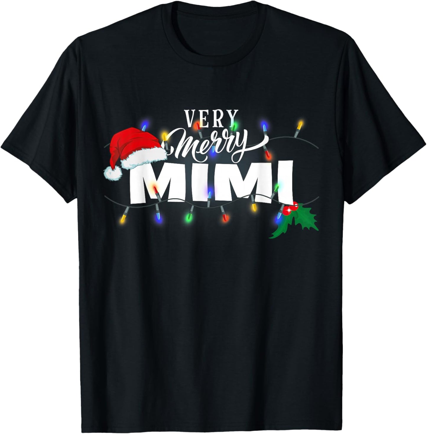 Matching Very Merry Mimi Christmas T-Shirt - T-Shirt | Black