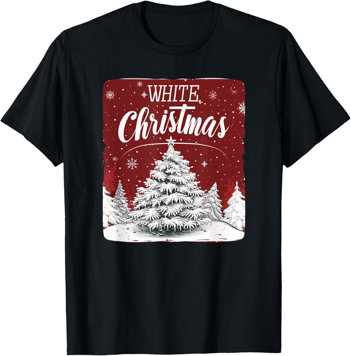 White Christmas with pretty nice Xmas Tree Outfit T-Shirt - T-Shirt | Black