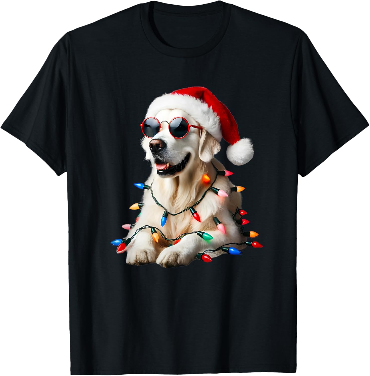 Christmas English Cream Golden Retriever Mom Dog Puppy Xmas T-Shirt - T-Shirt | Black