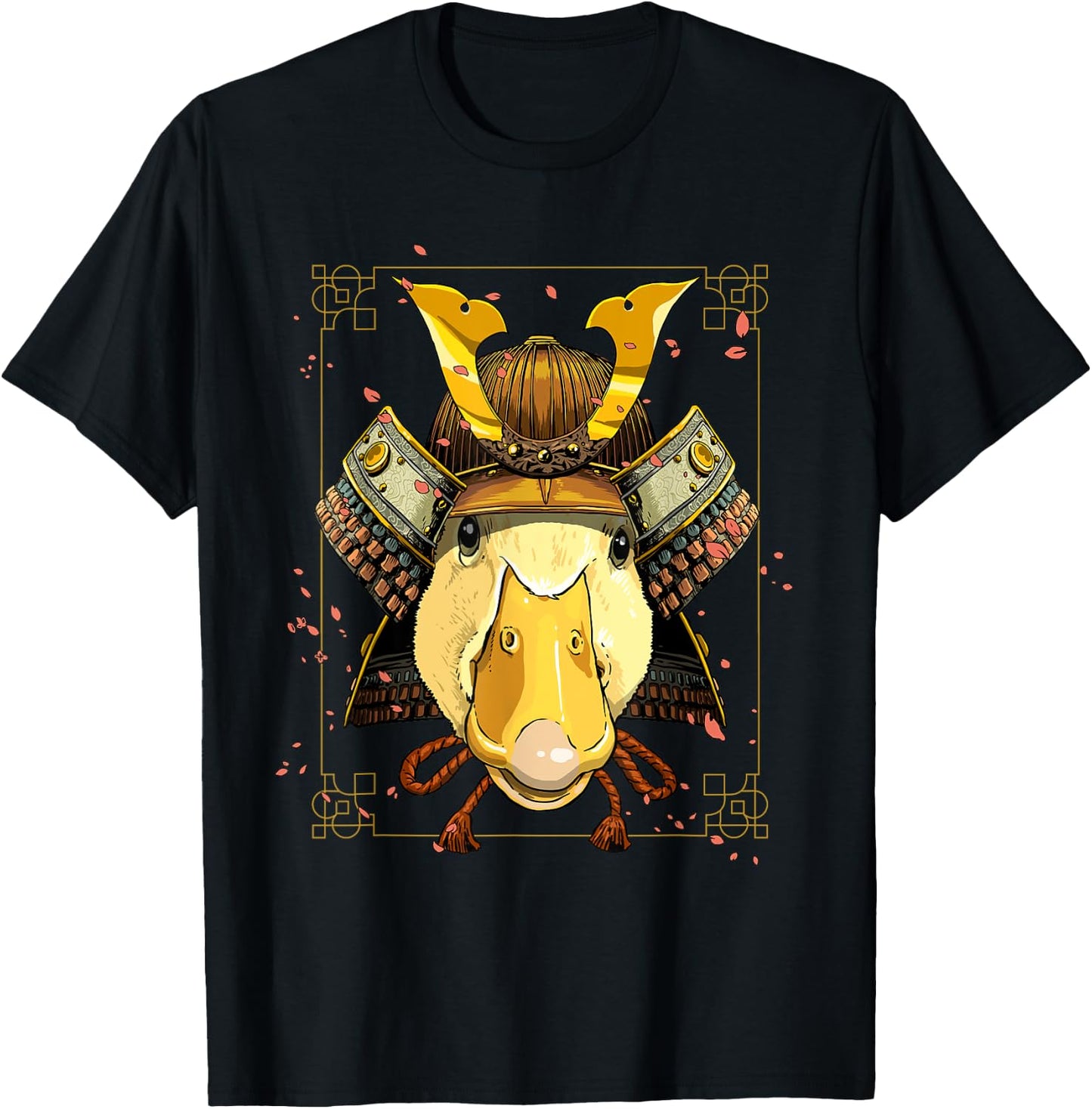 Japanese Samurai Duck Bird Animal Face Waterfowl Duck Lover T-Shirt - T-Shirt | Black