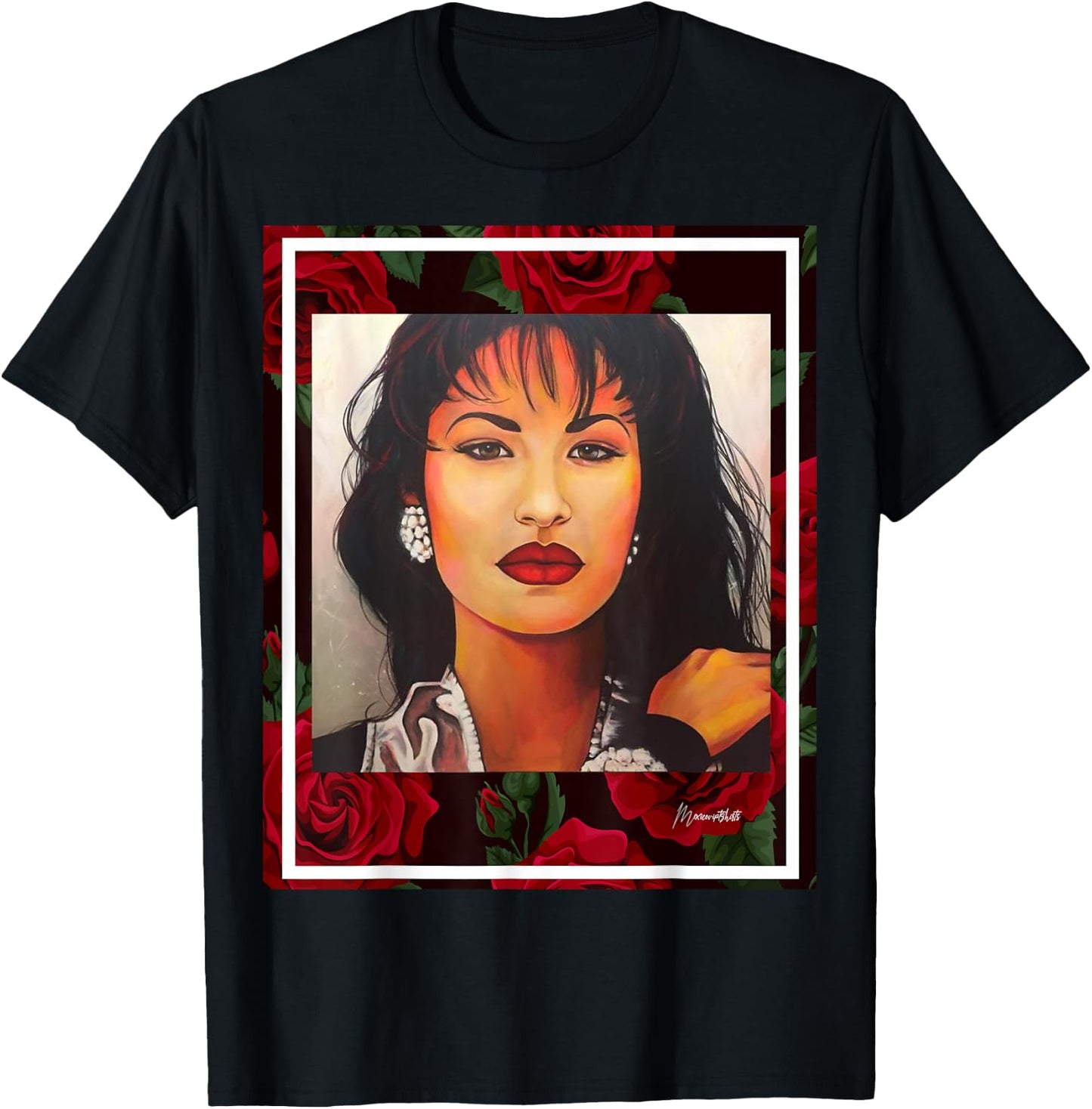 Red Roses Mexican Artist T-Shirt - T-Shirt | Black