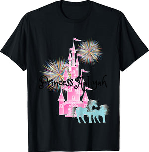 Kids Princess Aaliyah Name Girls Personalized Custom T-Shirt - T-Shirt | Black