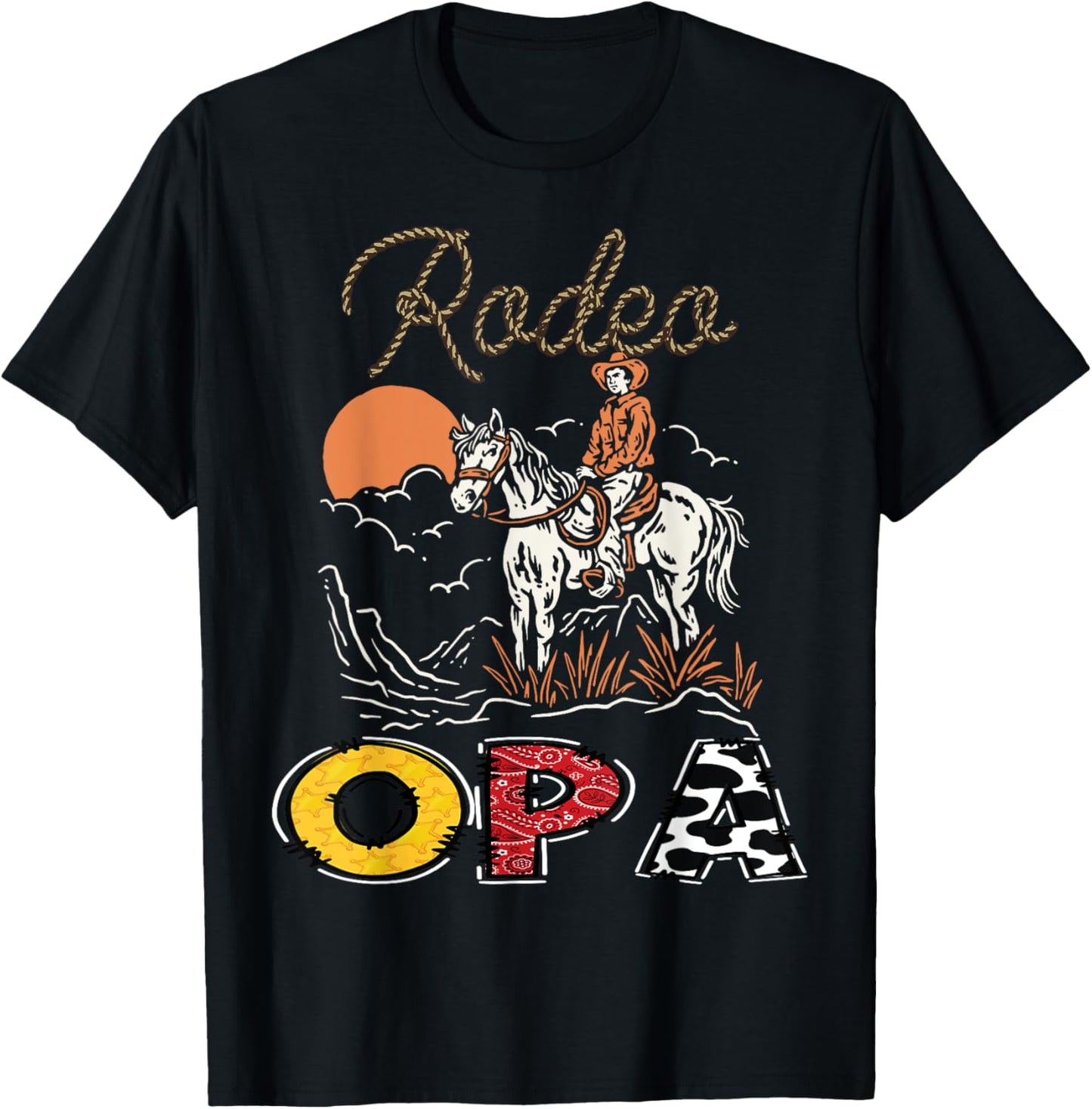 Rodeo Opa Cowboy 1St Birthday Family Matching T-Shirt - T-Shirt | Black