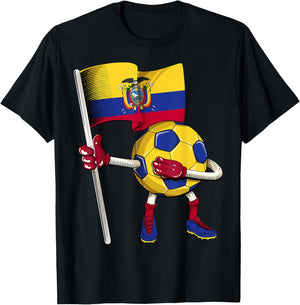 Ecuador Soccer Jersey Ecuador Flag Football Dab Funny T-Shirt - T-Shirt | Black