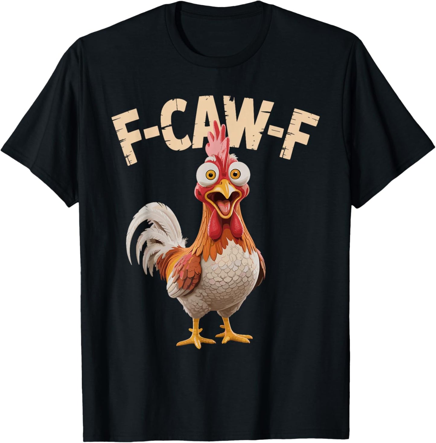 F CAW F Lustiges Huhn FCAWF Humor Zitat Hahn Meme T-Shirt - T-Shirt | Black