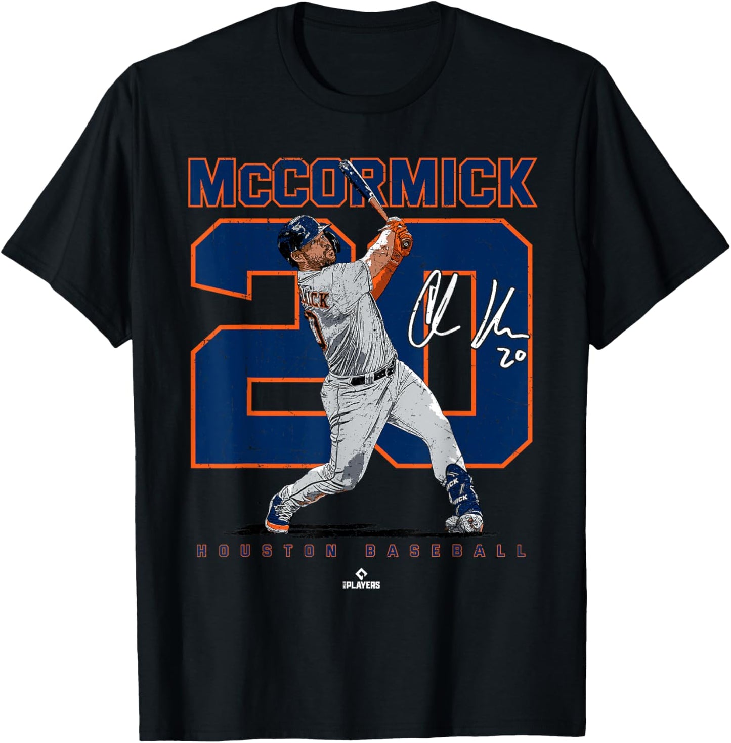 Number and Portrait Chas McCormick Houston MLBPA T-Shirt - T-Shirt | Black