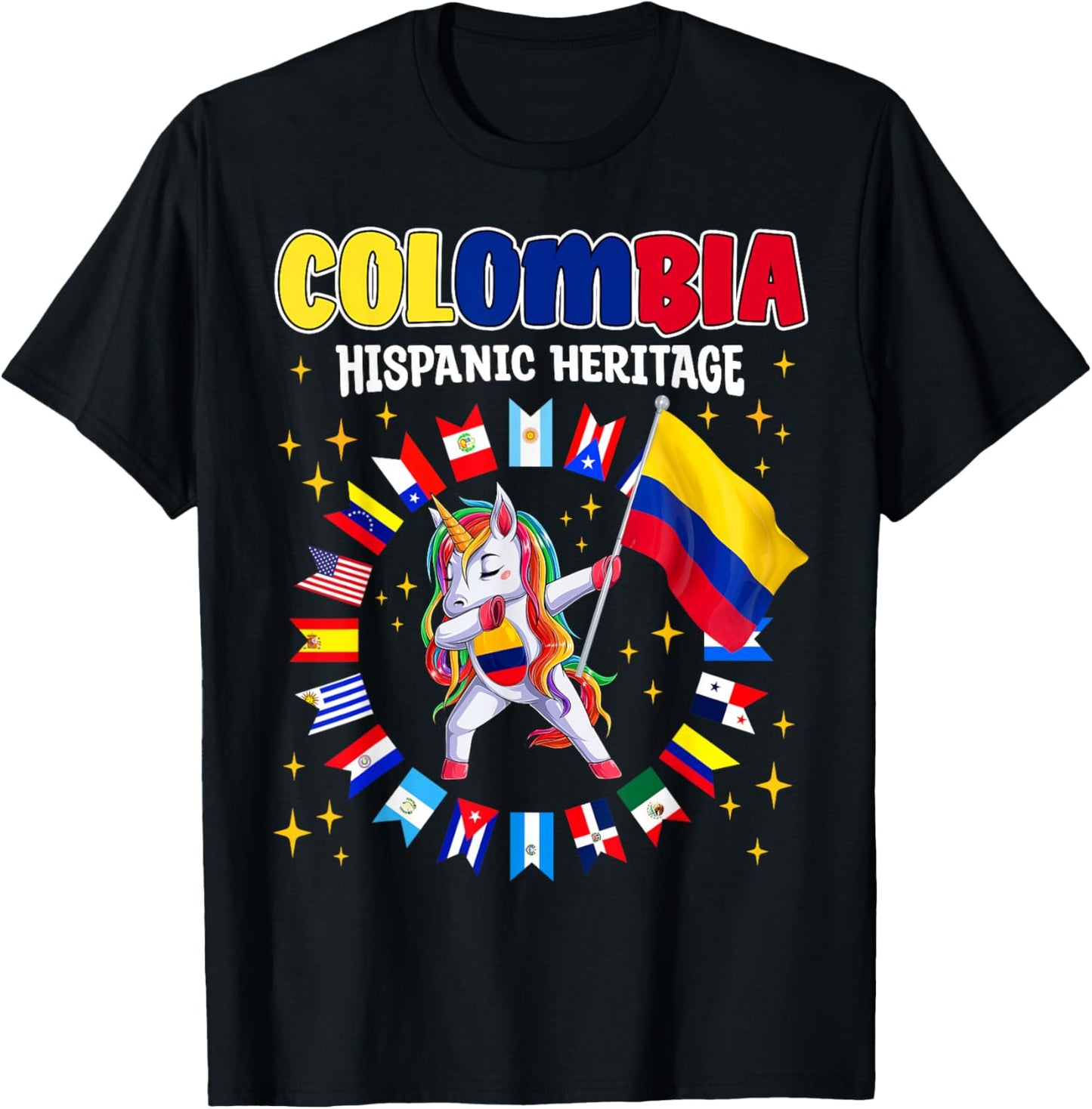 Hispanic Heritage Month Colombia kids boys girls toddlers T-Shirt - T-Shirt | Black