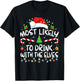 Most Likely to Drink With The Elves Elf Drinking Christmas T-Shirt - T-Shirt | Black