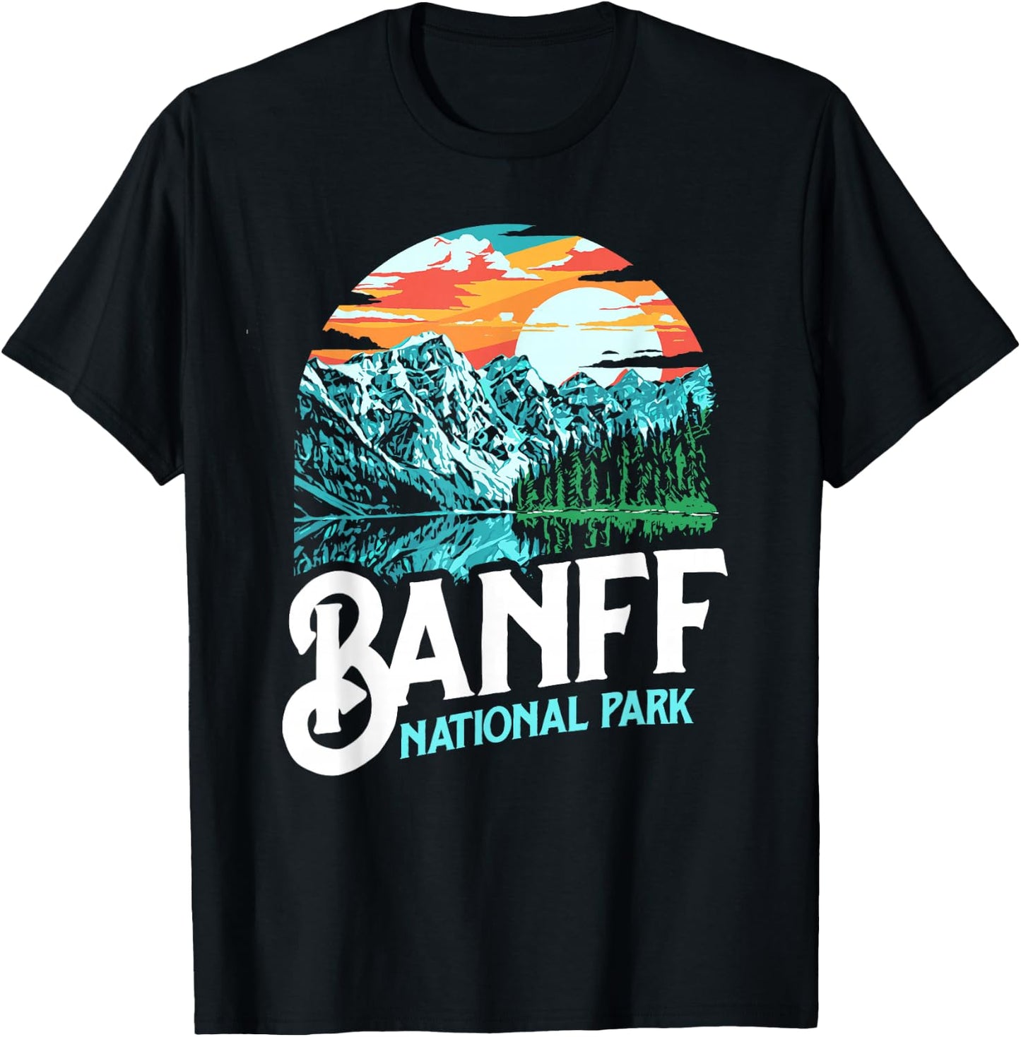 Banff National Park Lake Louise Canada Vintage Graphic T-Shirt - T-Shirt | Black