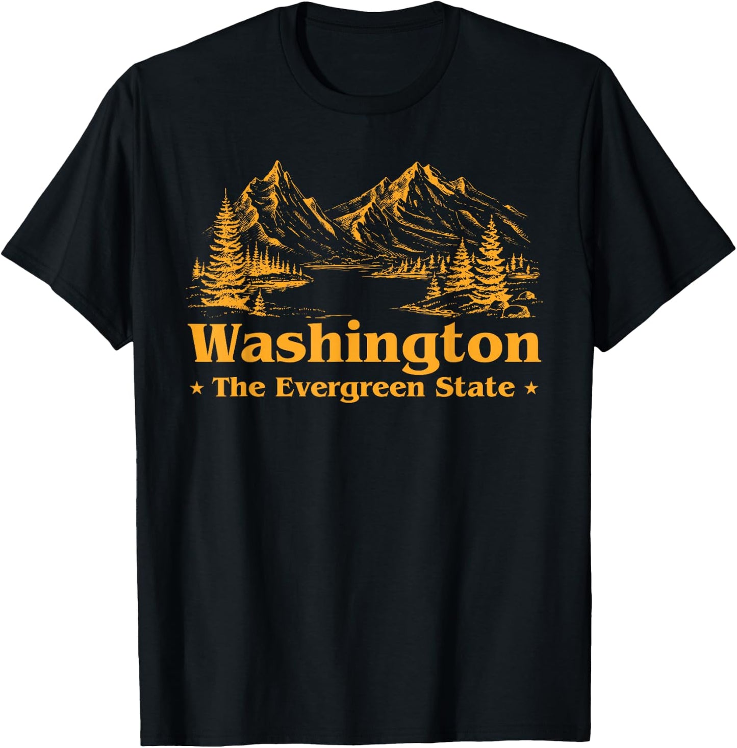 Funny Home Washington State The Evergreen State T-Shirt - T-Shirt | Black