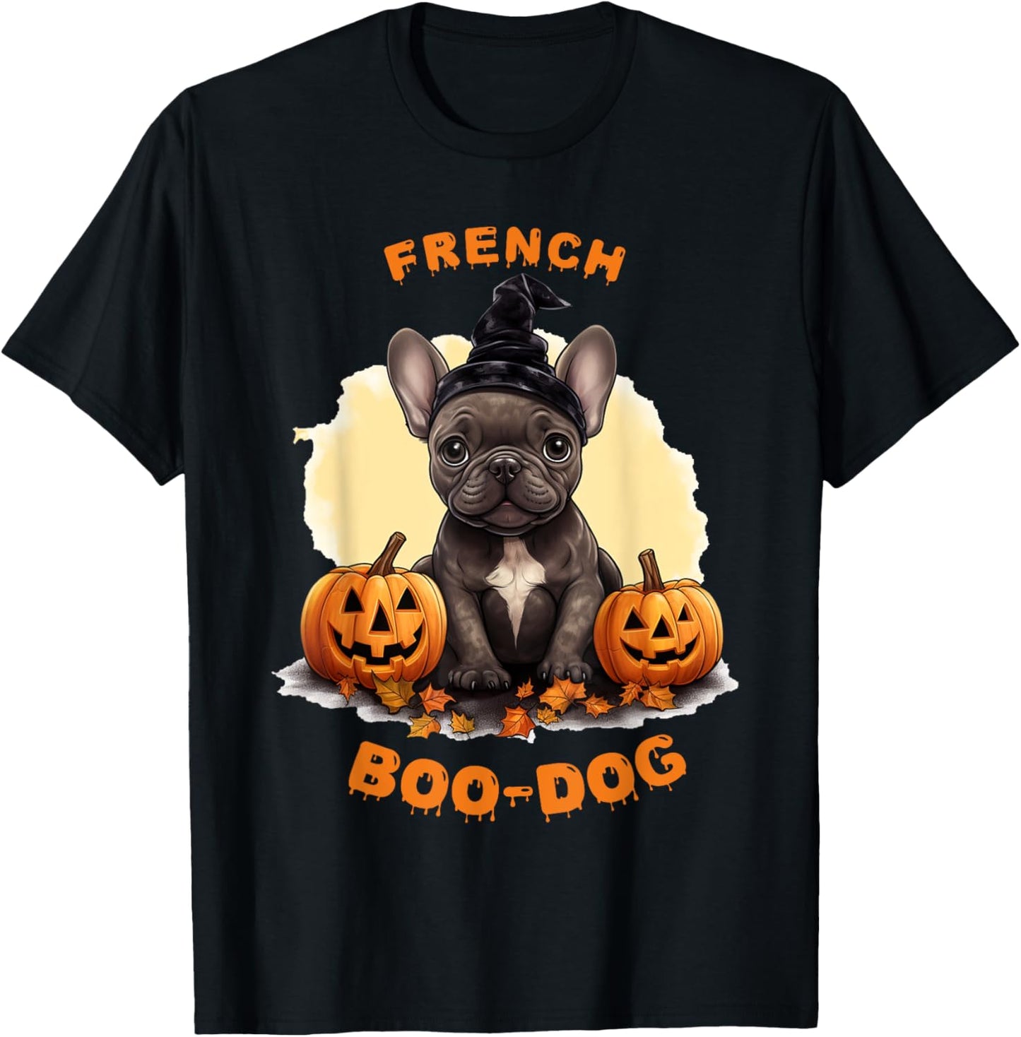 Halloween Frenchie, French Boo-dog, bulldog T-Shirt - T-Shirt | Black