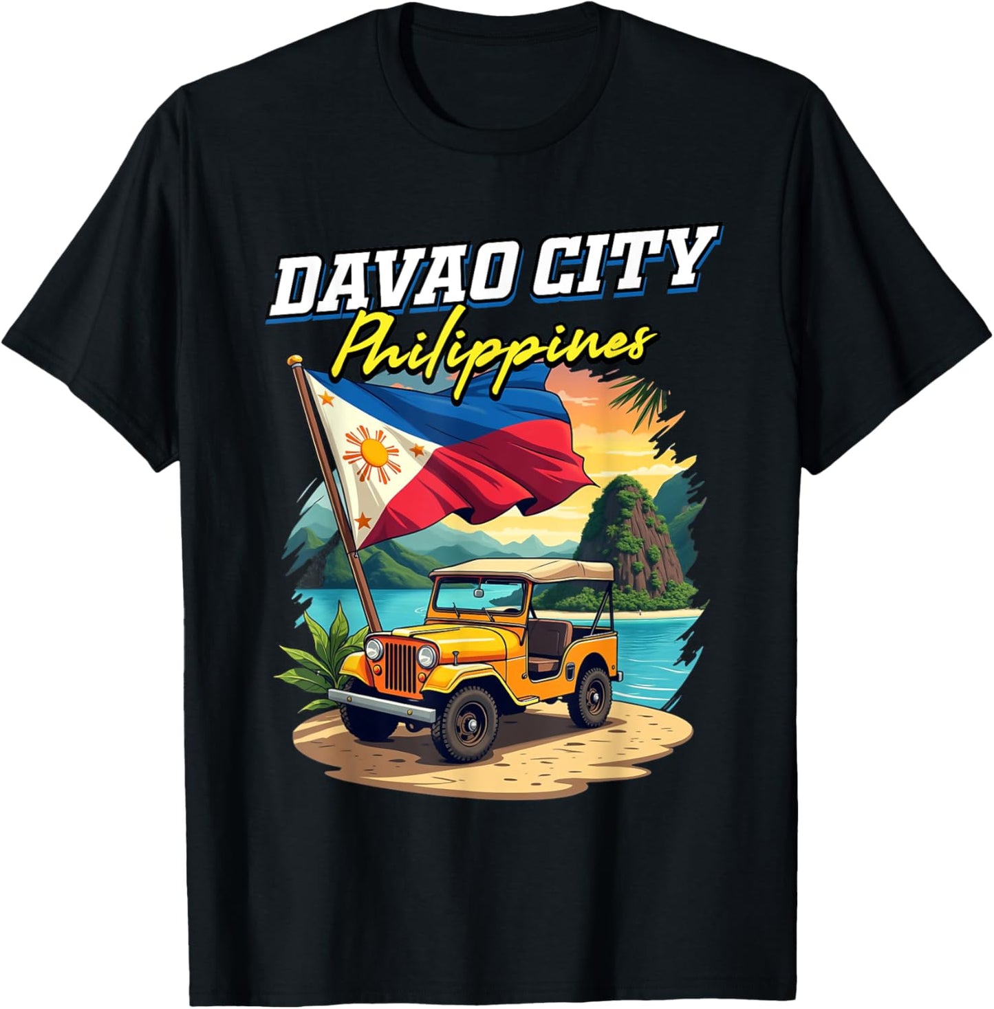 Davao City Philippines Travel Vacation Filipino Souvenir T-Shirt - T-Shirt | Black