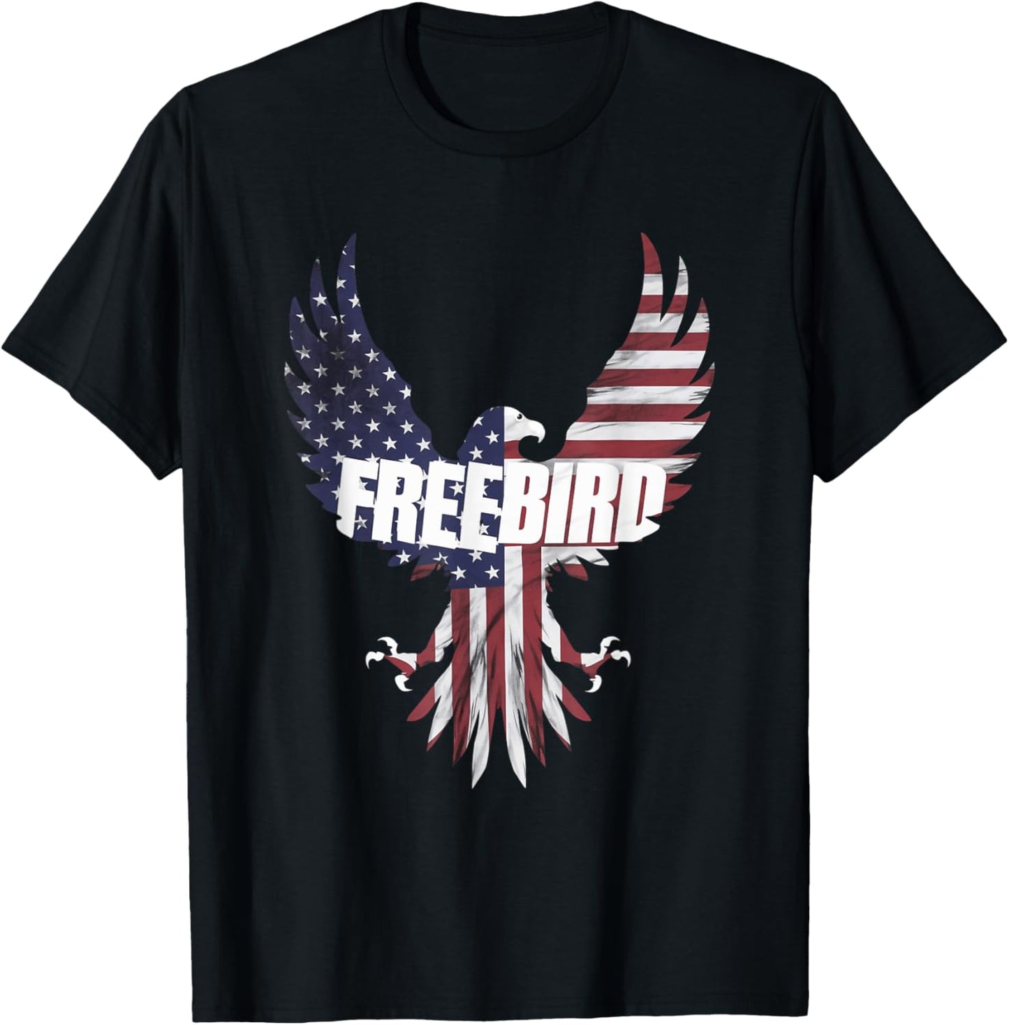 Patriotic Freebird Eagle 4th of July T-Shirt - T-Shirt | Black