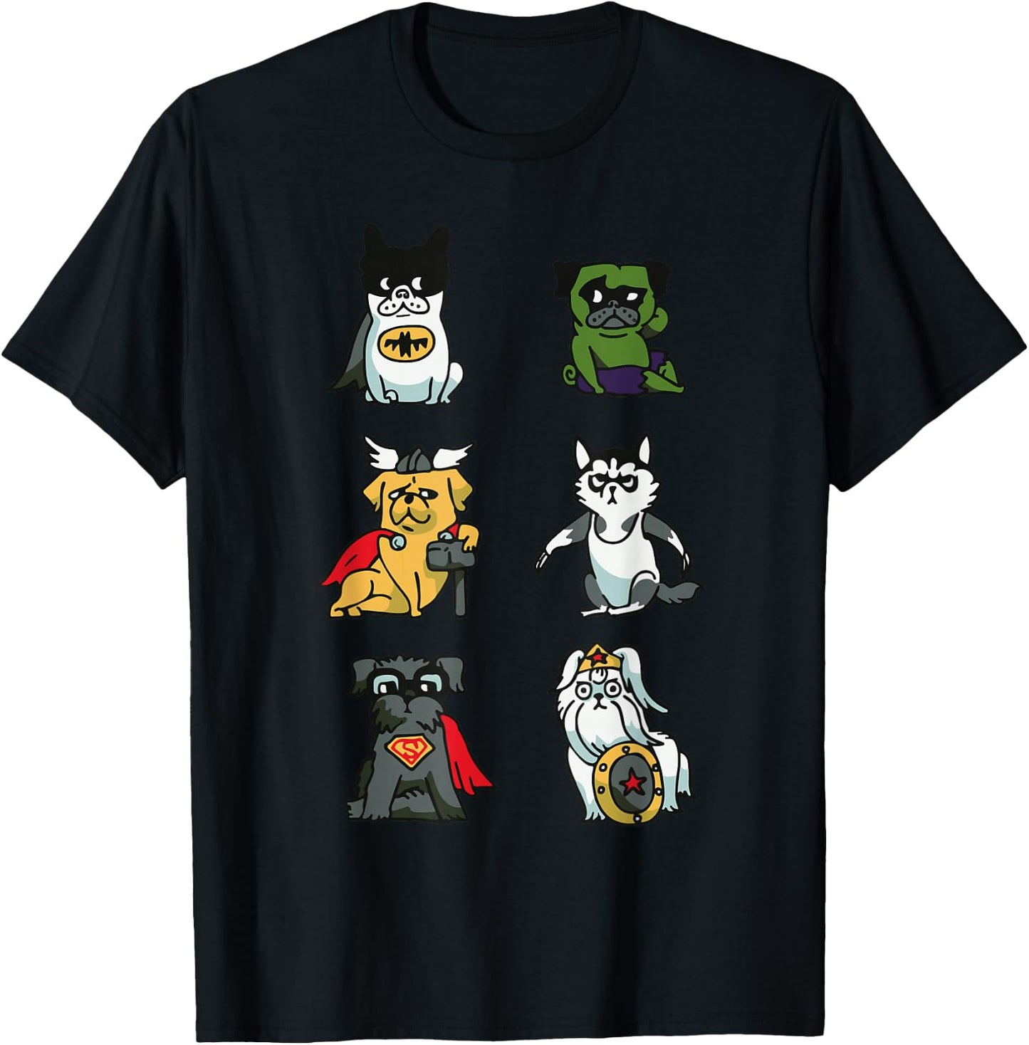Superhero Puppies for Dog Lovers T-Shirt - T-Shirt | Black