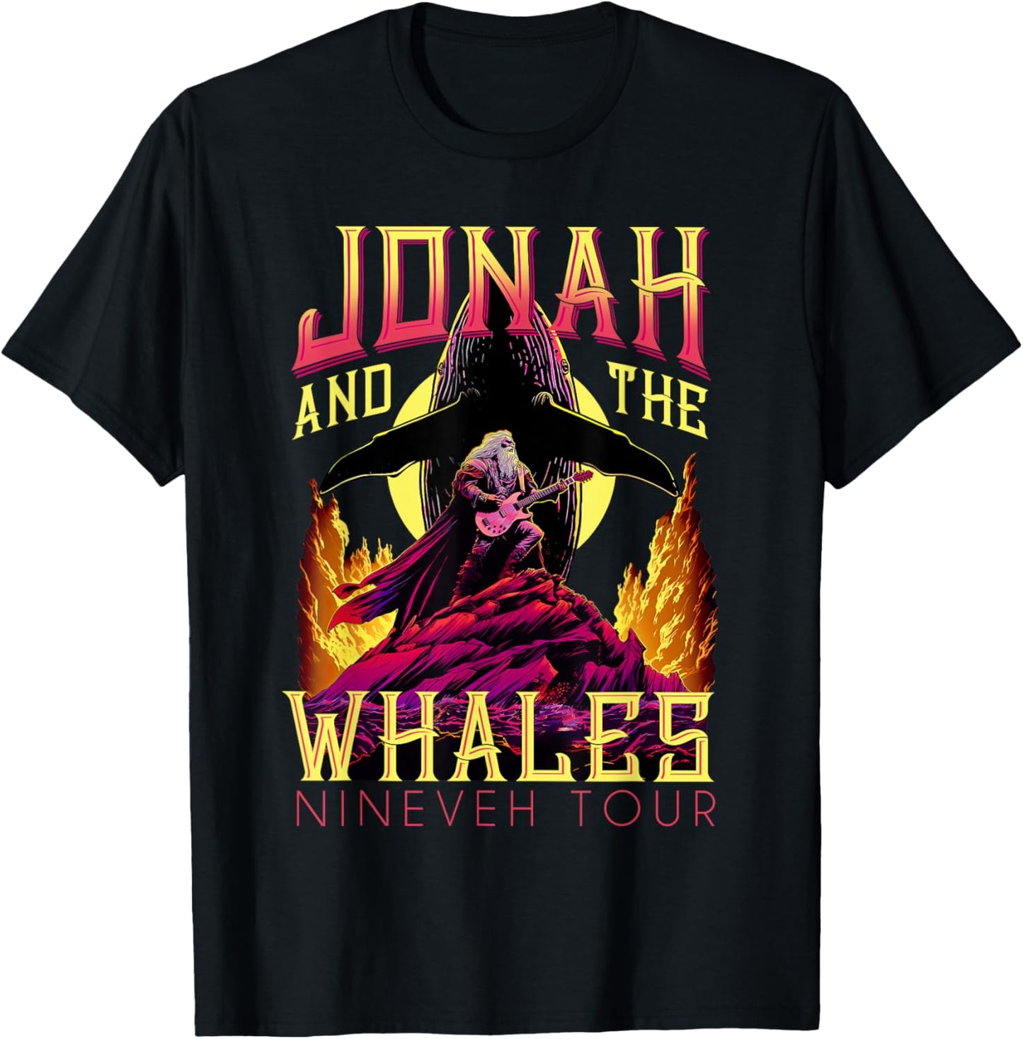 Christian Shirt Jonah and Whales Funny Vintage Rock T-Shirt - T-Shirt | Black