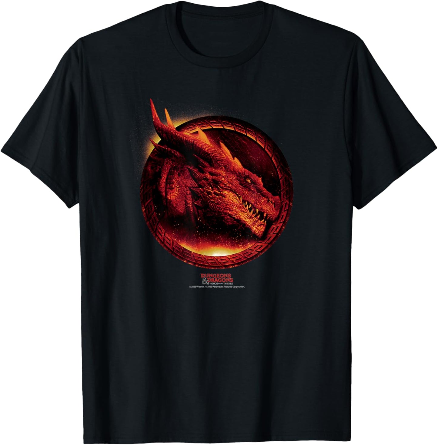Dungeons & Dragons: Honor Among Thieves Flaming Dragon Logo T-Shirt - T-Shirt | Black