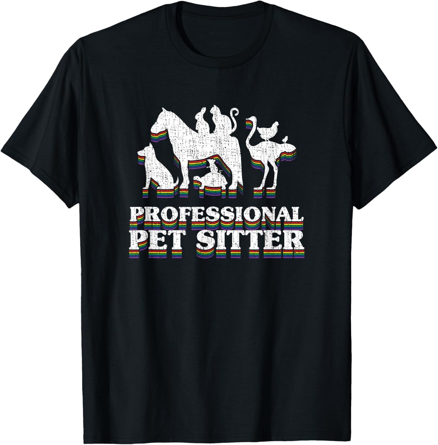 Classic Professional Pet Sitter distressed T-Shirt - T-Shirt | Black